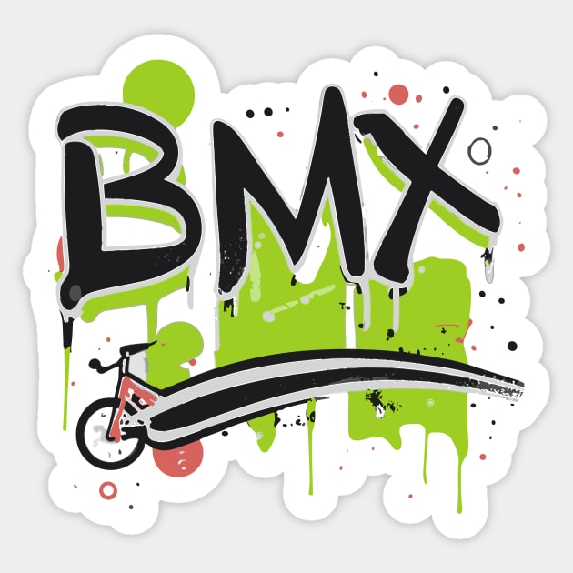 BMX Bike Grunge for Men Women Kids and BMX Riders Sticker by Vermilion Seas